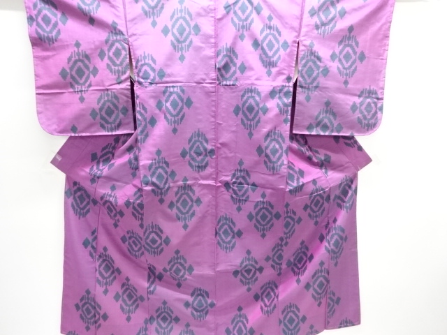 JAPANESE KIMONO / ANTIQUE KIMONO / TAISHO ROMAN STYLE / SILK / MEISEN / WOVEN ABSTRACT